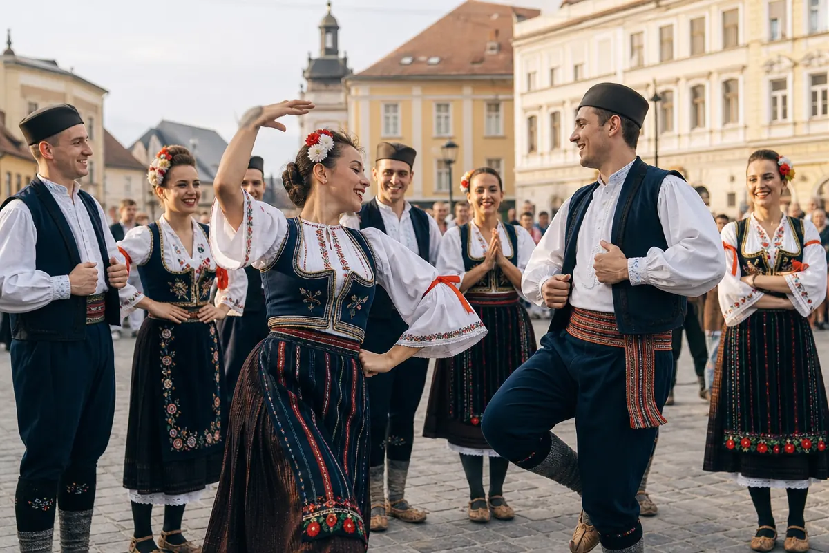 Folklore group in traditional dress